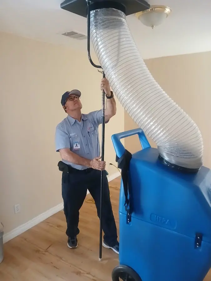 Mini Split Installation technician using HEPA equipment in Yakima
